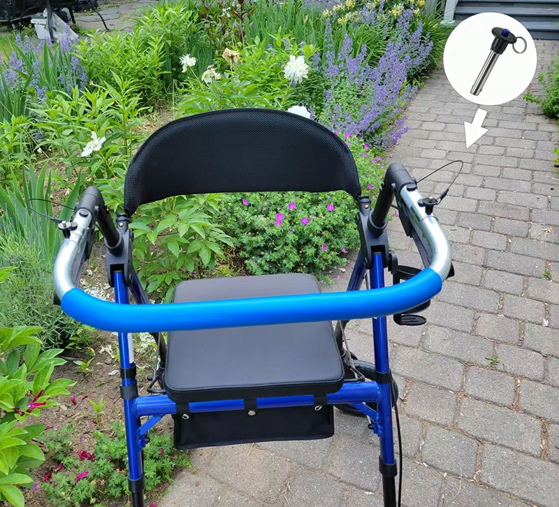 Enhances independence and safety for walker users. The quick-release pin on the walker provides a reliable seat locking mechanism that prevents accidental collapse and is easy to operate for the elderly or those with arthritis.